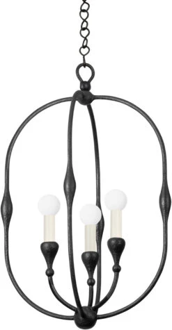 Hudson Valley Baltic 23.75" Modern Foyer Light Fixture Aged Iron 3215-AI