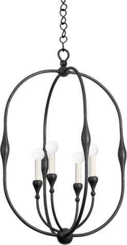 Hudson Valley Baltic 31.5" Contemporary Foyer Lighting Fixture Aged Iron 3220-AI