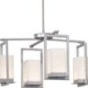 Justice Design Group Laguna LED Hanging Outdoor Chandelier - Wave Porcelain/Nickel PNA-7510W-WAVE-NCKL