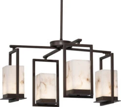 Justice Design Group Laguna LED Outdoor Chandelier - Alabaster/Bronze FAL-7510W-DBRZ