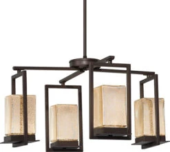 Justice Design Group Laguna LED Outdoor Chandelier Fixture - Mercury Artisan/Bronze FSN-7510W-MROR-DBRZ