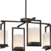 Justice Design Group Laguna LED Outdoor Hanging Chandelier - Opal Artisan/Bronze FSN-7510W-OPAL-DBRZ