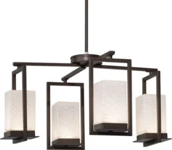Justice Design Group Laguna LED Outdoor Lighting Chandelier - Weave Artisan/Bronze FSN-7510W-WEVE-DBRZ