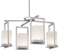 Justice Design Group Laguna LED Outdoor Pendant Light Chandelier - Weave Artisan/Nickel FSN-7510W-WEVE-NCKL