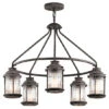 Kichler Ashland Bay Exterior Chandelier - Zinc 49667WZC