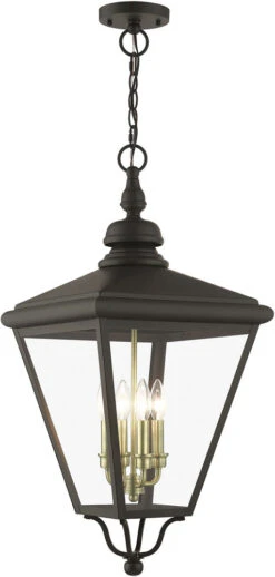 Livex Adams 31" Lighting Pendant Bronze With Antique Brass 27378-07