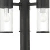 Livex Atlantic 18" Modern Outdoor Post Lighting Textured Black With Antique Silver 71927-14