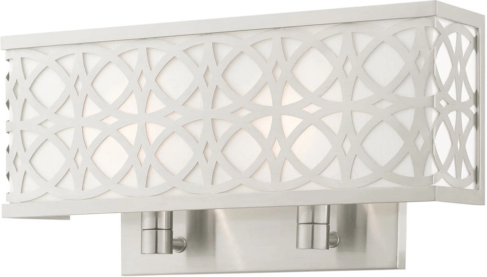 Livex Calinda 15" Wall Sconce Light - Brushed Nickel 49877-91 1 Livex Calinda 15" Wall Sconce Light - Brushed Nickel 49877-91