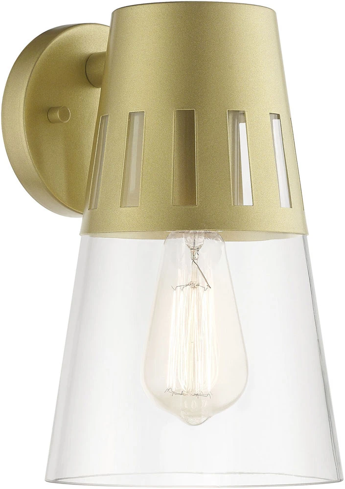 Livex Covington 11" Outdoor Wall Light Sconce Soft Gold 27972-33 1 Livex Covington 11" Outdoor Wall Light Sconce Soft Gold 27972-33