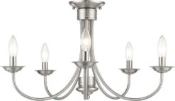 Livex Estate 13.25" Overhead Light Fixture Brushed Nickel 42684-91