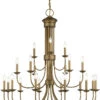 Livex Estate 44" Chandelier Light Antique Gold Leaf 42688-48