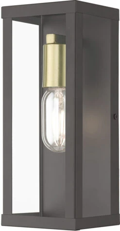 Livex Gaffney 11" Outdoor Lighting Wall Sconce Bronze With Antique Gold 28032-07