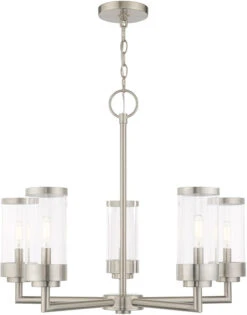 Livex Hillcrest 21.25" Outdoor Chandelier - Brushed Nickel 20725-91