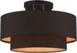 Livex Sentosa 8.75" Flush Mount Lighting Black 45614-04