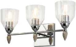 Lucas McKearn Felice 9.5" Contemporary Bath Lighting Sconce Polished Chrome BB1000PC-3-F2S