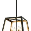Matteo Rosalie 16" Contemporary Foyer Lighting Fixture Matte Black / Aged Gold Brass C72104MBAG