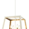 Matteo Rosalie 16" Contemporary Foyer Lighting White / Aged Gold Brass C72104WHAG