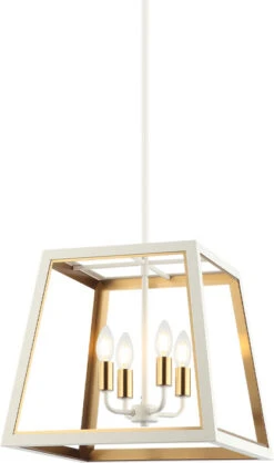 Matteo Rosalie 16" Contemporary Foyer Lighting White / Aged Gold Brass C72104WHAG