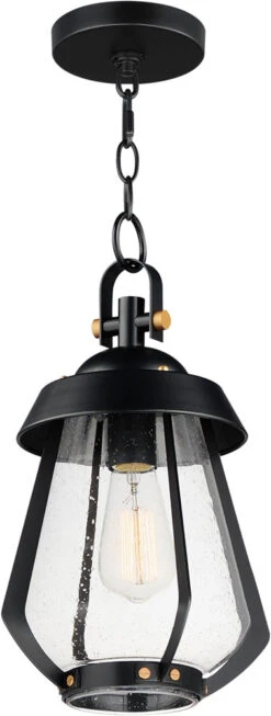 Maxim Mariner 14.5" Contemporary Outdoor Drop Ceiling Lighting Black / Antique Brass 30621CDBKAB