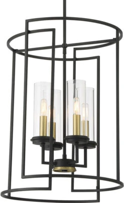 Minka Lavery Hillstone 24.5" Contemporary Foyer Lighting Sand Coal And Soft Brass 3205-781