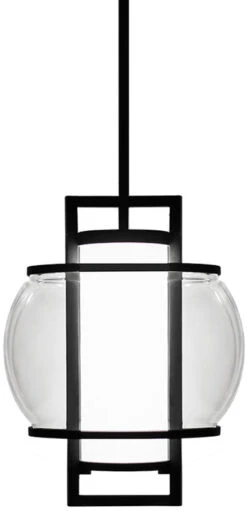 Modern Forms Lucid 14.8" LED Contemporary Exterior Hanging Lamp Black PD-W74615-BK