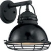 Nuvo Upton 11" Outdoor Wall Lamp - Gloss Black And Silver 60-7061