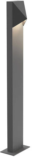 Sonneman LED Triform Compact 28" Contemporary Exterior Bollard - Textured Gray 7323.74-WL