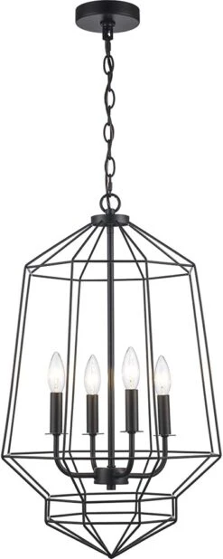 Trans Globe Journey 25.5" Contemporary Foyer Lighting Fixture Black 11484 BK