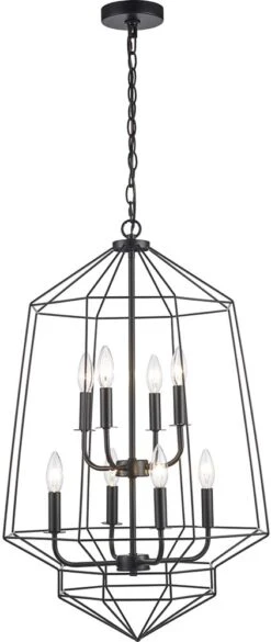 Trans Globe Journey 30.75" Contemporary Foyer Lighting Black 11488 BK