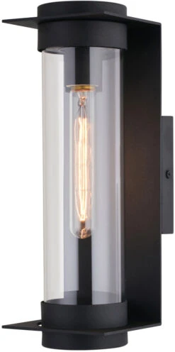 Vaxcel Brighton Park 14.0" Modern Outdoor Wall Lighting Textured Black T0711