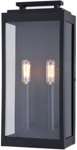 Vaxcel Hampton 15.5" Contemporary Outdoor Wall Lighting Sconce Textured Black T0706
