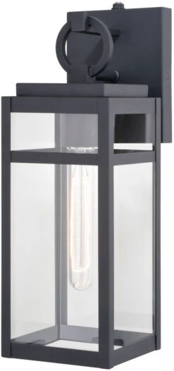 Vaxcel Hubbard 15.25" Modern Outdoor Wall Sconce Lighting Textured Black T0720