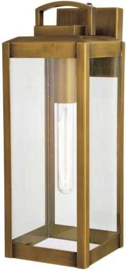 Vaxcel Kinzie 16.75" Contemporary Outdoor Wall Sconce Lighting Vintage Brass T0707