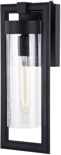 Vaxcel Malmo 15.75" Contemporary Outdoor Wall Lighting Fixture Matte Black T0686