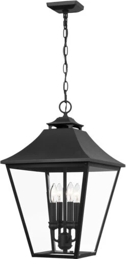 Visual Comfort Studio Galena 23.375" Hanging Lamp Textured Black OL14408TXB