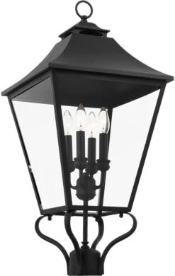 Visual Comfort Studio Galena 29" Outdoor Lamp Post Light Textured Black OL14407TXB