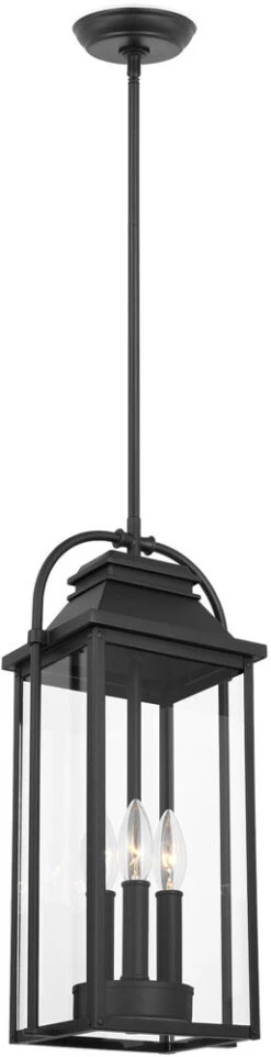 Visual Comfort Studio Wellsworth 18.75" Ceiling Light Pendant Textured Black OL13209TXB