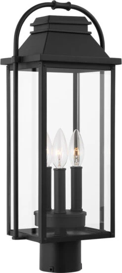Visual Comfort Studio Wellsworth 20.75" Outdoor Lamp Post Light Fixture Textured Black OL13207TXB