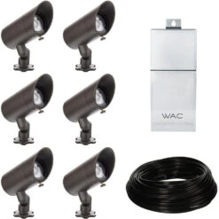 WAC Lighting 8.92" LED Contemporary Landscape Lighting Bronze 5311-BZ-6KIT