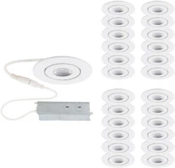 WAC Lighting Lotos 1.63" LED Modern Down Lighting InsertRecessed Light Complete Kit White R2ERAR-W930-WT-24
