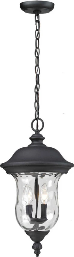 Z-Lite Armstrong 18.82" Outdoor Pendant Light Fixture Black 533CHM-BK