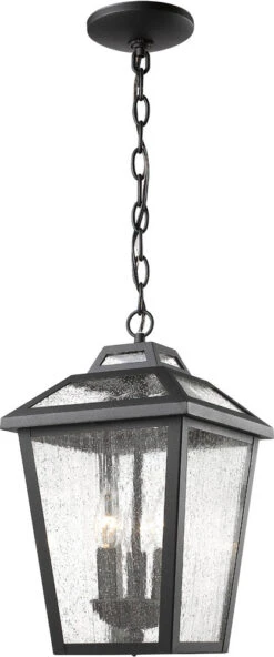 Z-Lite Bayland 15.88" Exterior Pendant Lamp Black 539CHM-BK