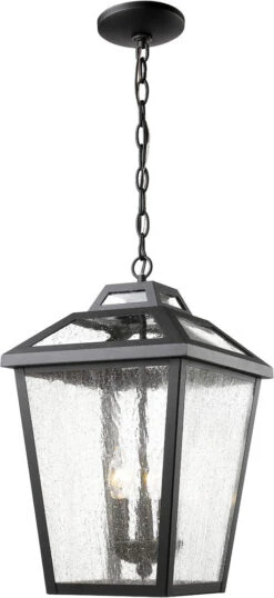 Z-Lite Bayland 19" Outdoor Drop Ceiling Light Fixture Black 539CHB-BK