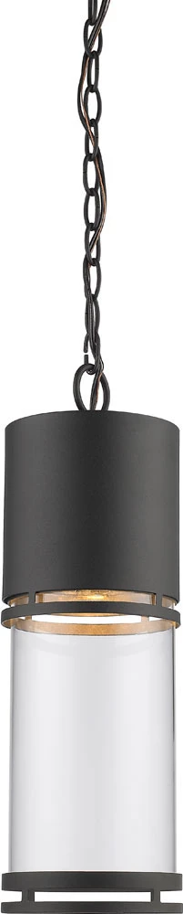 Z-Lite Luminata 17.88" LED Contemporary Outdoor Pendant Hanging Light Black 553CHB-BK-LED