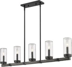 Z-Lite Marlow 10" Exterior Chandelier Light - Ashen Barnboard 589-5L-ABB