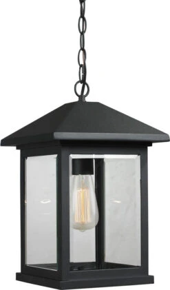 Z-Lite Portland 15.25" Outdoor Drop Lighting Fixture Black 531CHB-BK