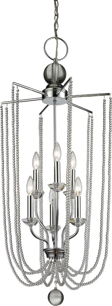 Z-Lite Serenade 40" Modern Foyer Lighting Fixture Chrome 429-6C-CH 1 Z-Lite Serenade 40" Modern Foyer Lighting Fixture Chrome 429-6C-CH