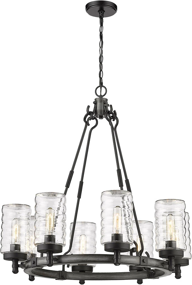 Z-Lite Tahoe 29.75" Outdoor Chandelier Light - Ashen Barnboard 588-8ABB 1 Z-Lite Tahoe 29.75" Outdoor Chandelier Light - Ashen Barnboard 588-8ABB